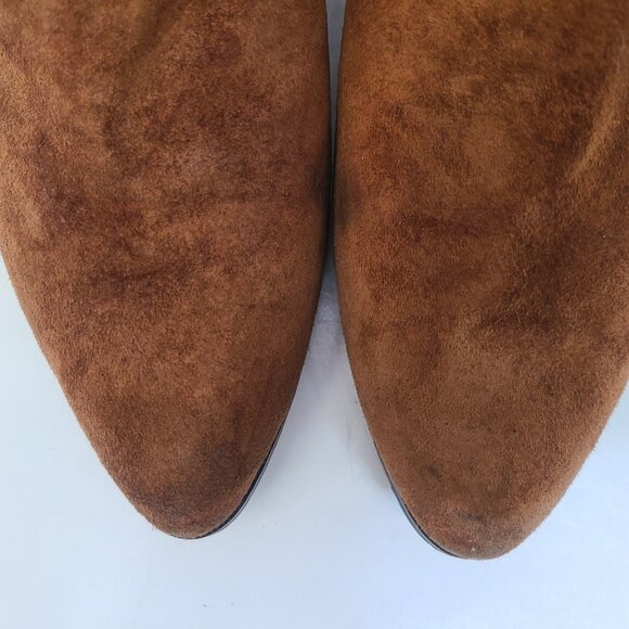 Vtg 80s 90s Impo Brown Ankle Slouch Boots 8 Boho Retro Robin Hood - Picture 8 of 16